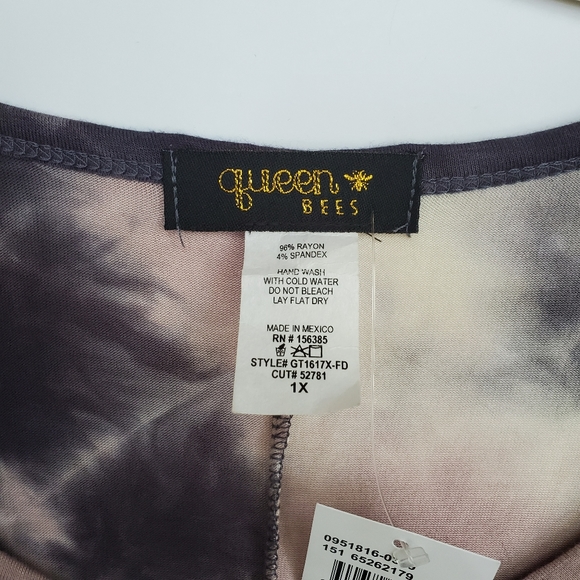 Boho Wild Tie Dye Long Sleeve Tee NWT 1X - Picture 5 of 6